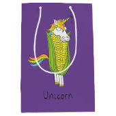 Unicorn Funny Corn Geschenktasche Mittlere Geschenktüte (Vorderseite)