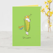 Unicorn Funny Corn Grußkarte Karte (Gelbe Blume)