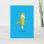 Unicorn Funny Corn Grußkarte Karte (Vorderseite)