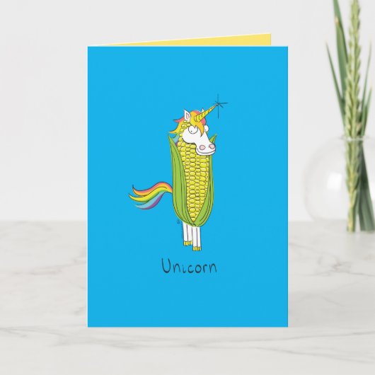 Unicorn Funny Corn Grußkarte Karte (Vorderseite)