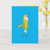 Unicorn Funny Corn Grußkarte Karte (Gelbe Blume)