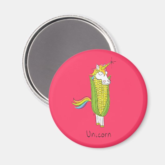 Unicorn Funny Corn Magnet (Vorderseite/Rückseite)