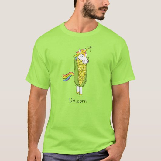 Unicorn Funny Corn Männer T - Shirt (Vorderseite)