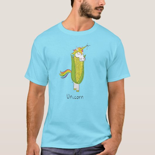 Unicorn Funny Corn Männer T - Shirt (Vorderseite)