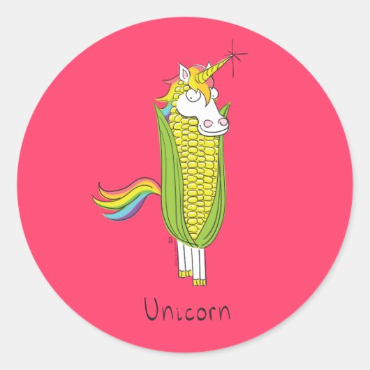 Unicorn Funny Corn Stickers (Vorderseite)