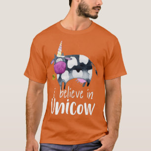 Unicorn Funny Cow I believe in Unicow  T-Shirt