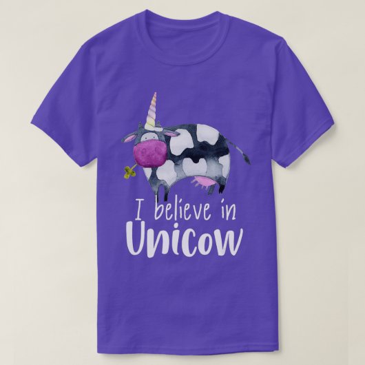 Unicorn Funny Cow Ich glaube an Unicow T-Shirt (Design vorne)