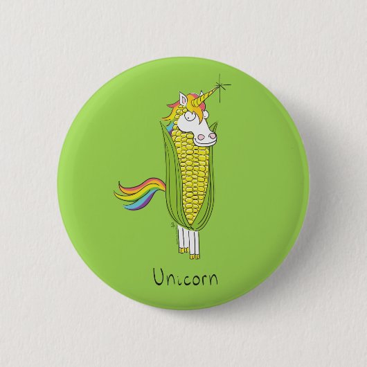 Unicorn Funny Mais Button Button (Vorderseite)