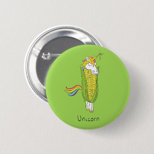 Unicorn Funny Mais Button Button (Vorne & Hinten)