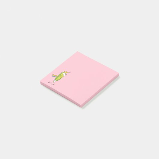 Unicorn Funny Mais Post-It Notes Klebezettel (angewinkelt)