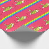 Unicorn Funny Mais Wrapping Paper Geschenkpapier (Ecke)