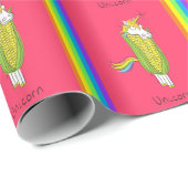 Unicorn Funny Mais Wrapping Paper Geschenkpapier (Rolleneckpunkt)
