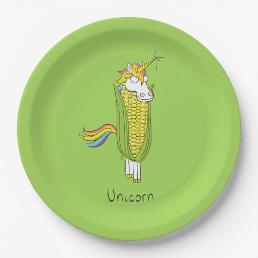 Unicorn Funny Niedlich Kids Pappteller (Vorderseite)