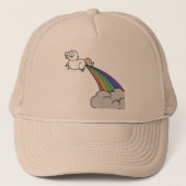 Unicorn-Furz-Regenbogen-Hut Truckerkappe (Vorderseite)