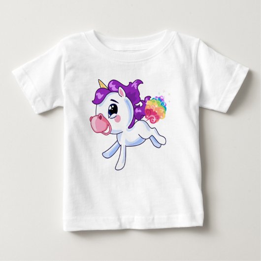 Unicorn-Furzen Baby T-shirt (Vorderseite)