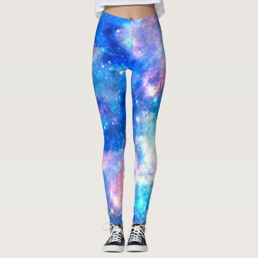 Unicorn Galaxy Night Sky Print Leggings (Vorderseite)