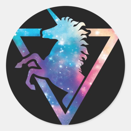 Unicorn Galaxy Sticker (Vorderseite)