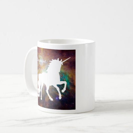 Unicorn Galaxy Therapie Haustier Kaffeetasse (Vorderseite Links)