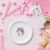 Unicorn Gamer Girl (1) Pappteller (Party)