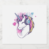 Unicorn Gamer Girl (1) Schaumweinetikett (Einzelnes Label)