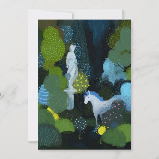 Unicorn Garden Einladung (Vorderseite)