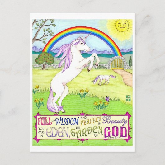 Unicorn Garden of God Inspiration Postcard Postkarte (Vorderseite)
