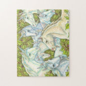 Unicorn Gathering Horse Herd FANTASY PUZZLE (Vertikal)