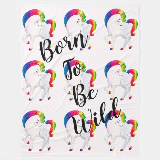 Unicorn Geboren, wild zu sein Fleecedecke (Vorderseite)