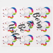 Unicorn Geboren, wild zu sein Fleecedecke (Vorderseite (Horizontal))