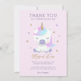 Unicorn Geburtstag Danke Karte