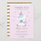Unicorn Geburtstag Danke Karte (Vorne/Hinten)