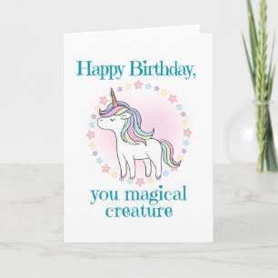 Unicorn Geburtstag für Mädchen Karte
