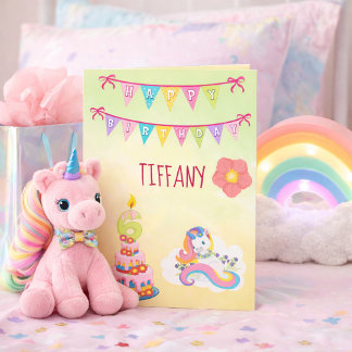 Unicorn Geburtstag Thema 6 Jahre alt Karte