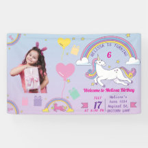 Unicorn Geburtstag Vinyl Banner - Individuelle Nam