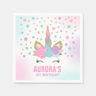 Unicorn-Geburtstags-Party-Serviettewunderlicher Serviette