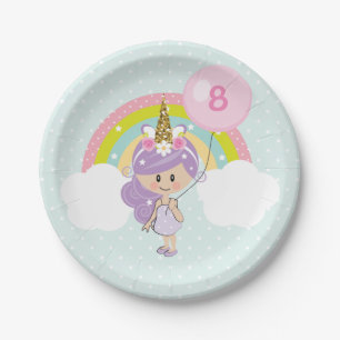 Unicorn-Geburtstags-Party-Teller Pappteller