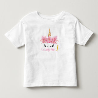 Unicorn-Geburtstags-Shirtrosa Kleinkind T-shirt