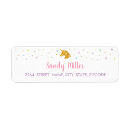 Unicorn Geburtstagsadressen-Etikett