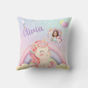Unicorn Geburtstagsgeschenk für Mädchen - Name und Kissen