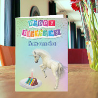 Unicorn Geburtstagskuchen Personalisiert Happy Bir