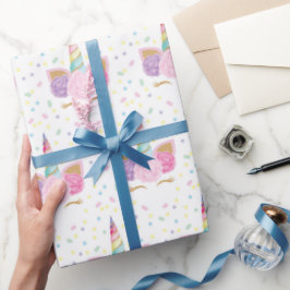 Unicorn Geburtstagsmuster Geschenkpapier