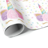 Unicorn Geburtstagsmuster Geschenkpapier (Rolleneckpunkt)