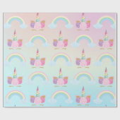 Unicorn Geburtstagsmuster Geschenkpapier (Flach)