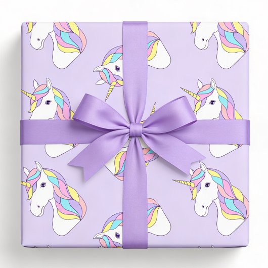 Unicorn Geburtstagsparty Lila Geschenkpapier Set