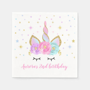 Unicorn Geburtstagsparty Napkin Whimsical Unicorn Serviette