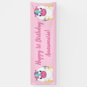 Unicorn Geburtstagsparty Pink Banner (Vertikal)