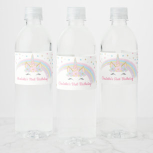 Unicorn Geburtstagsparty Wasserflaschen Labels Wasserflaschenetikett