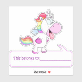 Unicorn gehört zu - zurück zur Schule Aufkleber