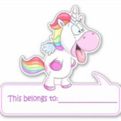 Unicorn gehört zu - zurück zur Schule Aufkleber (Vorderseite)