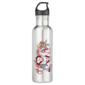 Unicorn geht zur Schule Edelstahlflasche (Vorderseite)